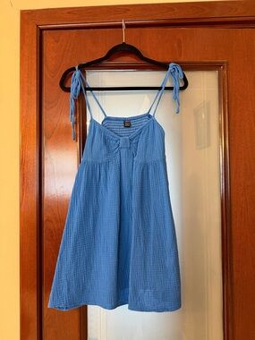 SHEIN Blue Tie-Shoulder Mini Dress